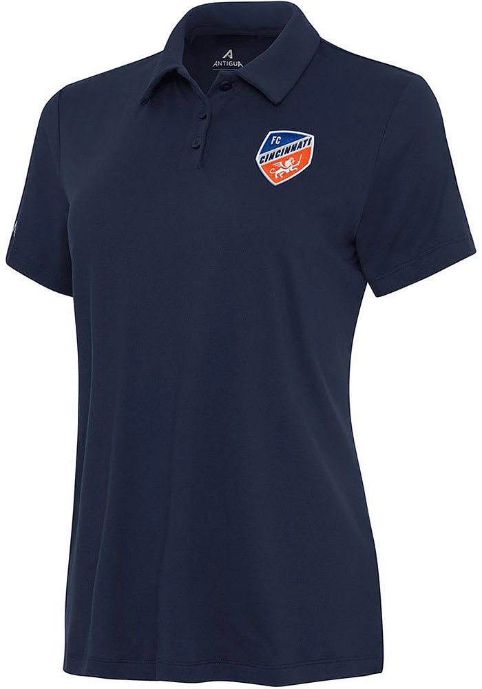 Antigua FC Cincinnati Womens Navy Blue Reprocess Recycled Short Sleeve Polo Shirt