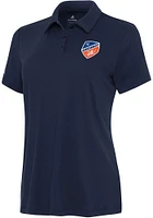 Antigua FC Cincinnati Womens Navy Blue Reprocess Recycled Short Sleeve Polo Shirt