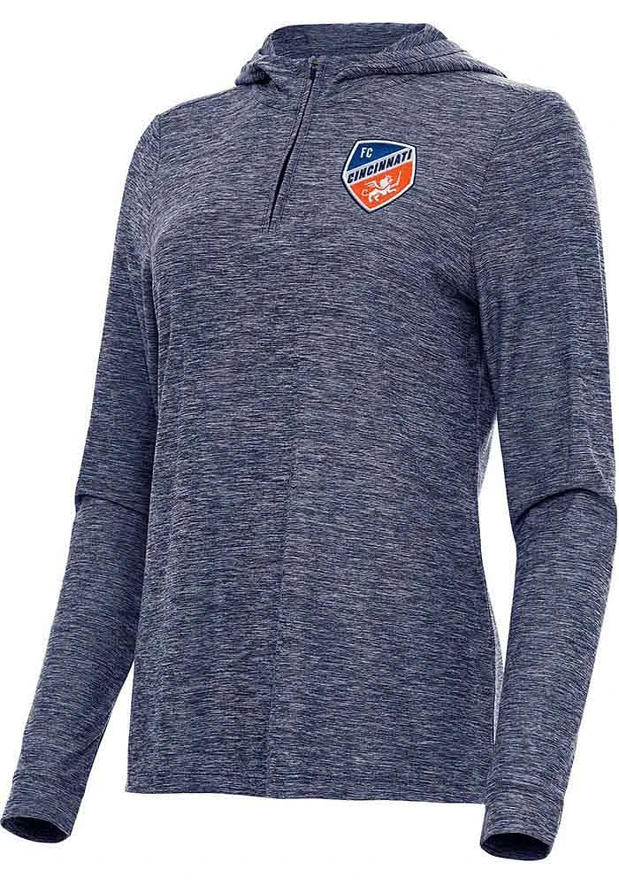 Antigua FC Cincinnati Womens Navy Blue Daybreak 1/4 Zip Pullover