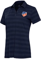 Antigua FC Cincinnati Womens Navy Blue Tunnel Short Sleeve Polo Shirt