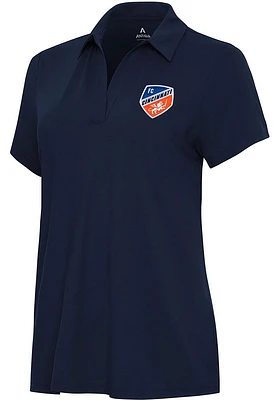 Antigua FC Cincinnati Womens Navy Blue Era Short Sleeve Polo Shirt