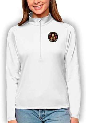 Antigua Atlanta United FC Womens White Tribute Qtr Zip Pullover