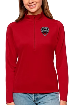 Antigua DC United Womens Red Tribute Qtr Zip Pullover