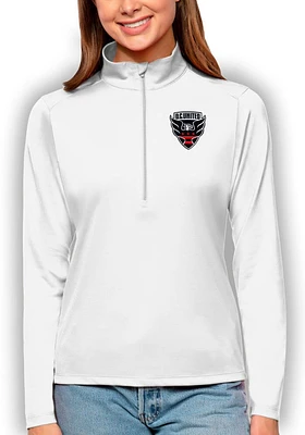 Antigua DC United Womens White Tribute Qtr Zip Pullover