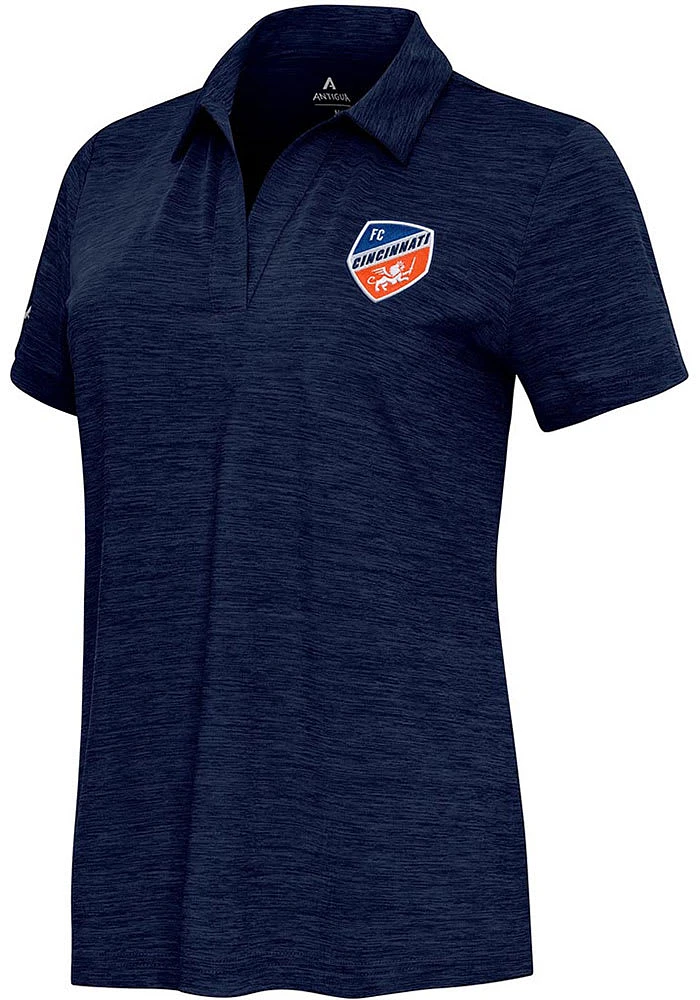 Antigua FC Cincinnati Womens Navy Blue Layout Short Sleeve Polo Shirt