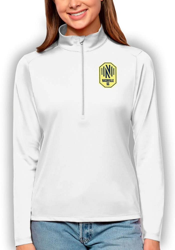 Antigua Nashville SC Womens White Tribute Qtr Zip Pullover