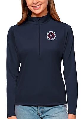 Antigua New England Revolution Womens Navy Blue Tribute Qtr Zip Pullover