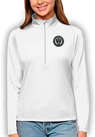Antigua Philadelphia Union Womens White Tribute Qtr Zip Pullover