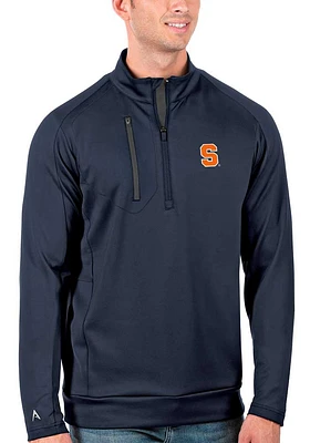 Antigua Syracuse Orange Mens Navy Blue Generation Long Sleeve Qtr Zip Pullover
