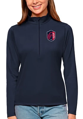 Antigua St Louis City SC Womens Navy Blue Tribute Qtr Zip