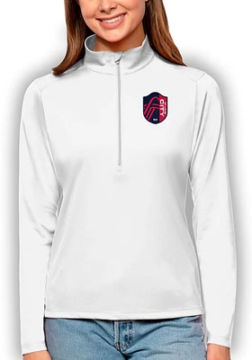 Antigua St Louis City SC Womens White Tribute Classic Qtr Zip Pullover
