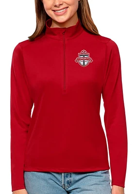 Antigua Toronto FC Womens Red Tribute Qtr Zip Pullover