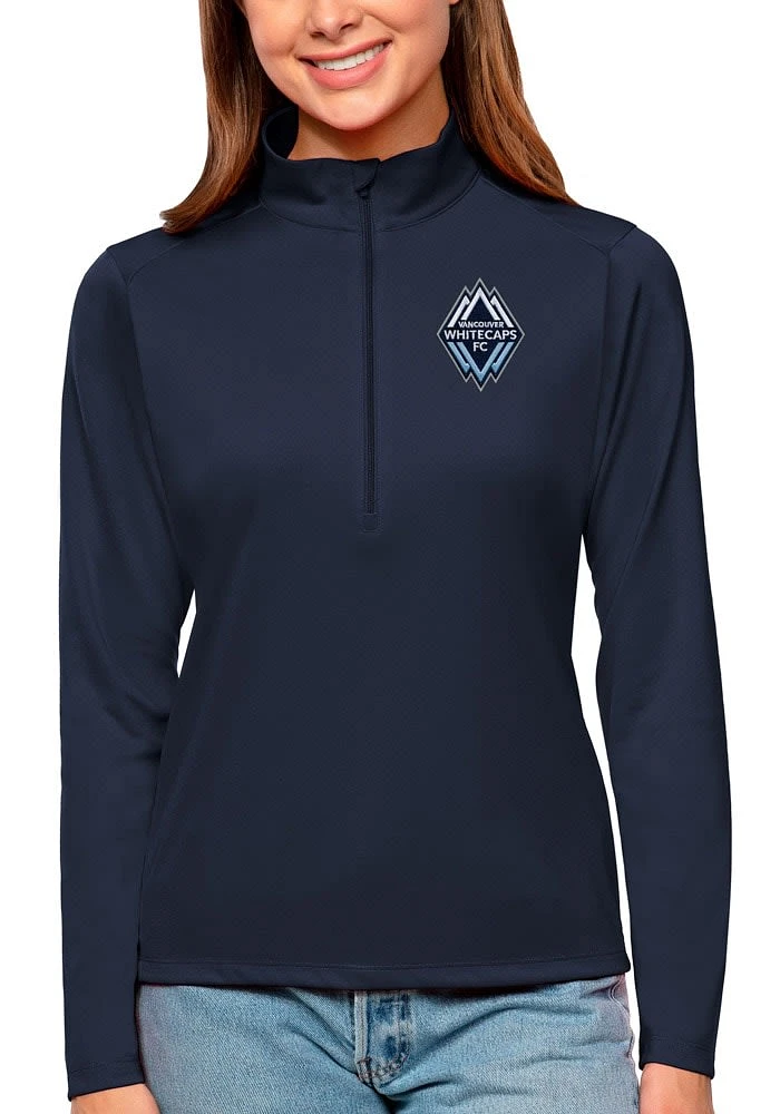Antigua Vancouver Whitecaps FC Womens Navy Blue Tribute Qtr Zip Pullover