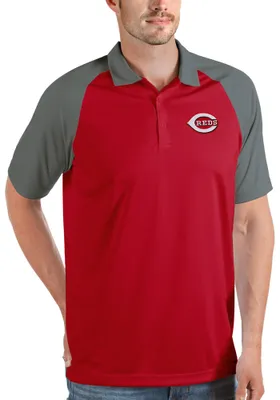 Antigua Cincinnati Reds Mens Nova Short Sleeve Polo