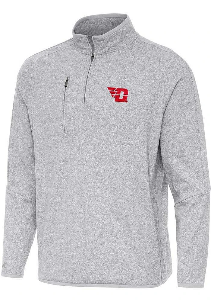 Antigua Dayton Flyers Mens Certain Long Sleeve Qtr Zip Pullover