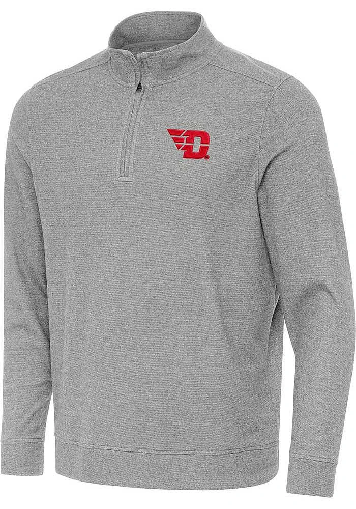 Antigua Dayton Flyers Mens Subtle Long Sleeve Qtr Zip Pullover