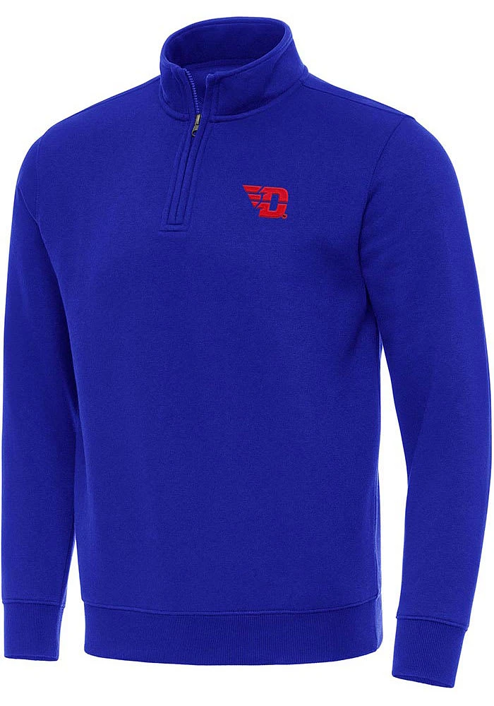 Antigua Dayton Flyers Mens Victory Long Sleeve Qtr Zip Pullover