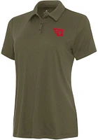 Antigua Dayton Flyers Womens Olive Reprocess Recycled Short Sleeve Polo Shirt