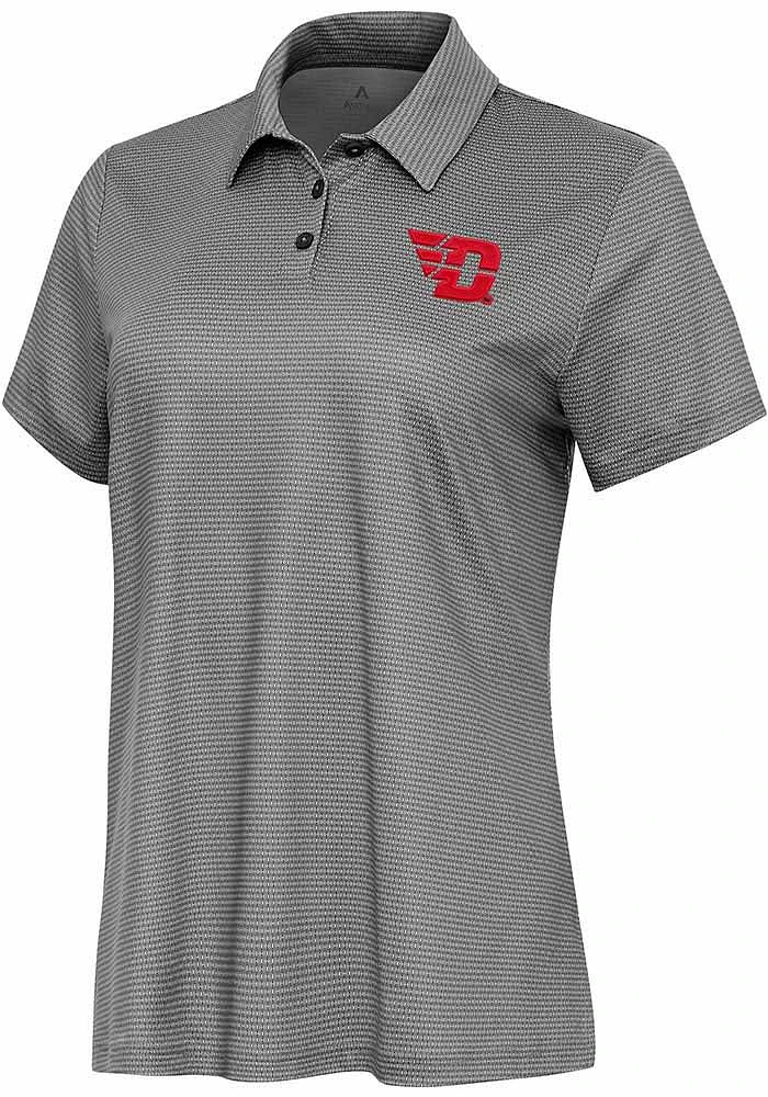 Antigua Dayton Flyers Womens White Rings Short Sleeve Polo Shirt