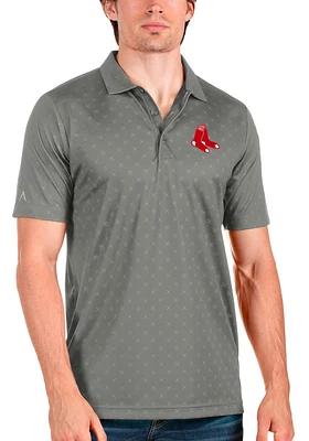 Antigua Boston Red Sox Mens Grey Spark Short Sleeve Polo