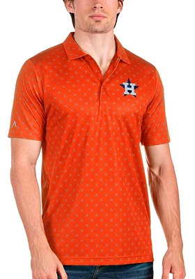 Antigua Houston Astros Mens Spark Short Sleeve Polo