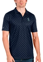 Antigua Seattle Mariners Mens Navy Blue Spark Short Sleeve Polo