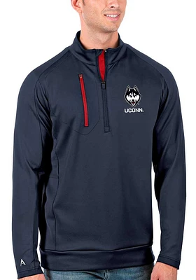 Antigua UConn Huskies Mens Navy Blue Generation Long Sleeve Qtr Zip Pullover