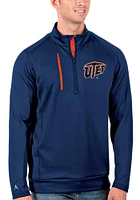 Antigua UTEP Miners Mens Navy Blue Generation Long Sleeve Qtr Zip Pullover
