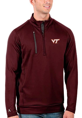 Antigua Virginia Tech Hokies Mens Red Generation Long Sleeve Qtr Zip Pullover