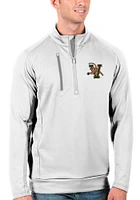 Antigua Vermont Catamounts Mens White Generation Long Sleeve Qtr Zip Pullover