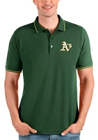 Antigua Oakland Athletics Mens Green Affluent Short Sleeve Polo