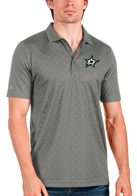 Antigua Dallas Stars Mens Grey Spark Short Sleeve Polo