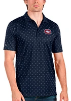 Antigua Montreal Canadiens Mens Navy Blue Spark Short Sleeve Polo