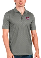 Antigua Montreal Canadiens Mens Grey Spark Short Sleeve Polo