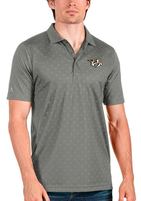 Antigua Nashville Predators Mens Grey Spark Short Sleeve Polo