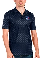 Antigua New York Rangers Mens Navy Blue Spark Short Sleeve Polo