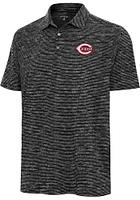 Antigua Cincinnati Reds Mens Black Status Short Sleeve Polo