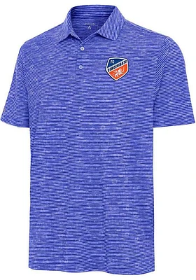 Antigua FC Cincinnati Mens Blue Status Short Sleeve Polo