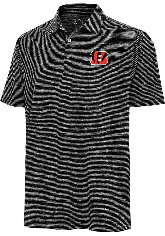 Antigua Cincinnati Bengals Mens Black Status Short Sleeve Polo