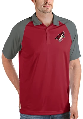 Antigua Arizona Coyotes Mens Red Nova Short Sleeve Polo