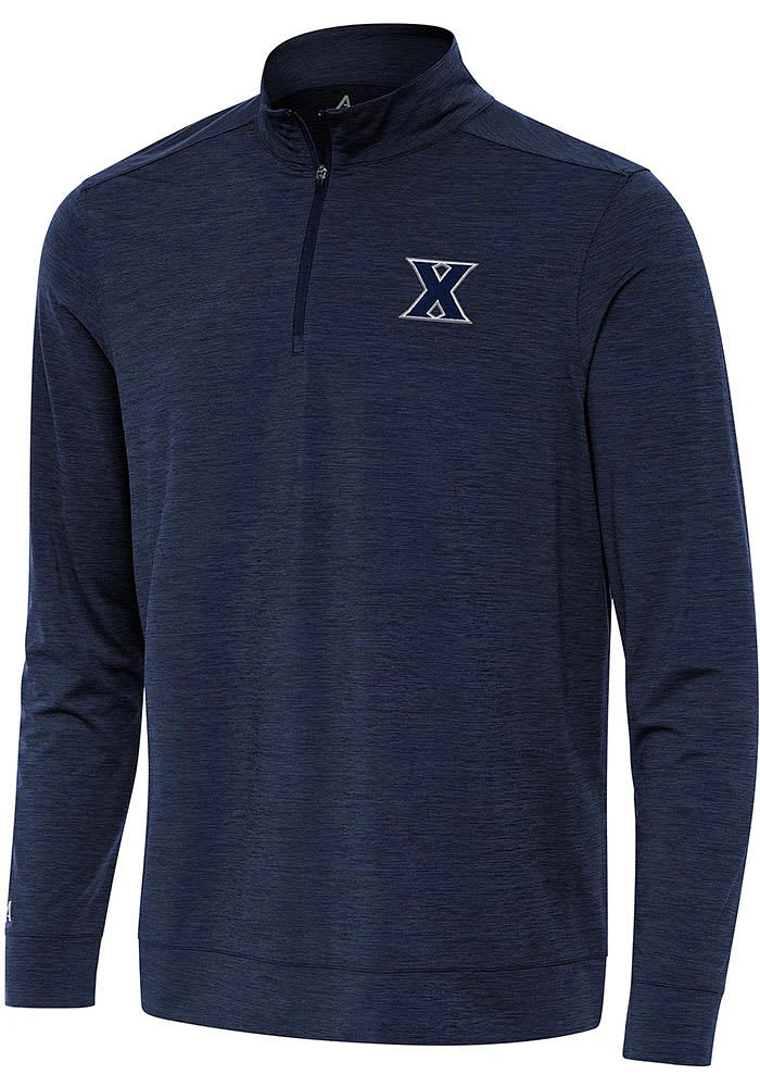 Antigua Xavier Musketeers Mens Navy Blue Bright Long Sleeve Qtr Zip Pullover