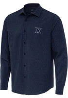 Antigua Xavier Musketeers Mens Navy Blue Exposure Long Sleeve Dress Shirt