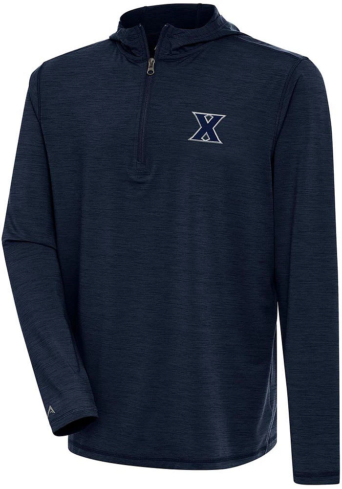 Antigua Xavier Musketeers Mens Navy Blue Tidy Long Sleeve Qtr Zip Pullover