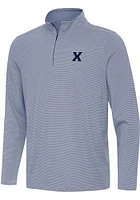 Antigua Xavier Musketeers Mens Navy Blue Twine Long Sleeve Qtr Zip Pullover