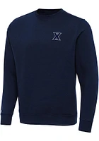 Antigua Xavier Musketeers Mens Navy Blue Victory Long Sleeve Crew Sweatshirt