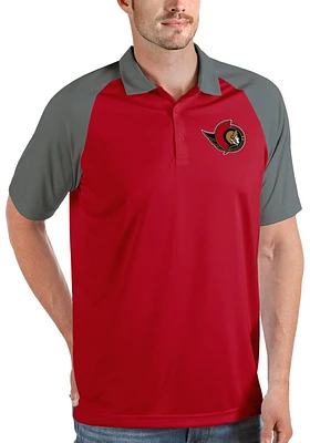 Antigua Ottawa Senators Mens Red Nova Short Sleeve Polo