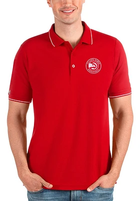 Antigua Atlanta Hawks Mens Red Affluent Short Sleeve Polo