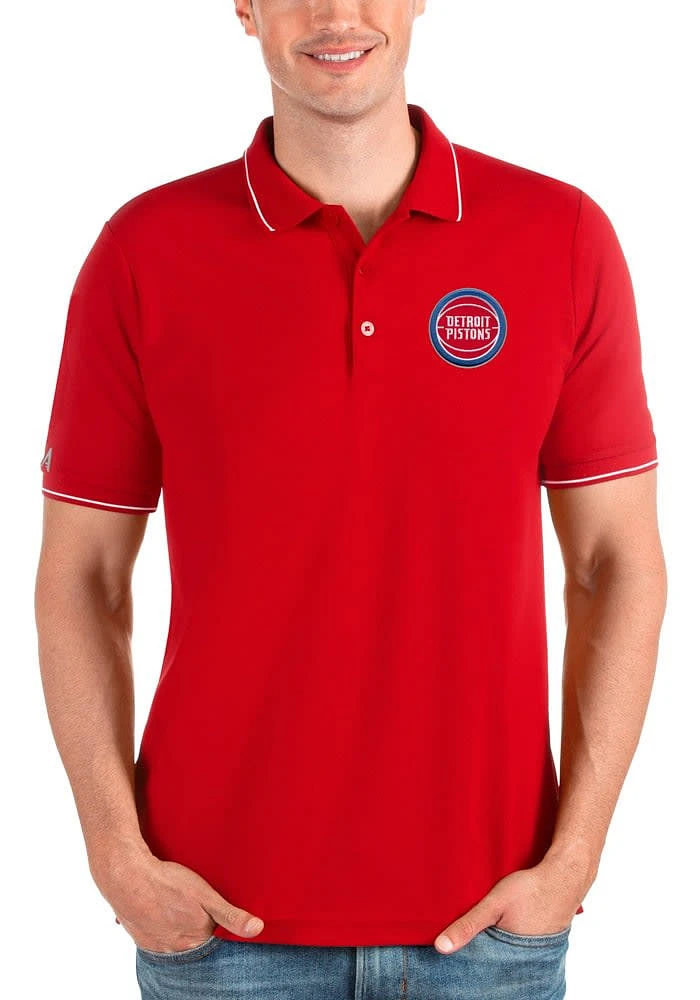 Antigua Detroit Pistons Mens Red Affluent Short Sleeve Polo
