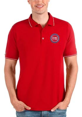 Antigua Detroit Pistons Mens Red Affluent Short Sleeve Polo