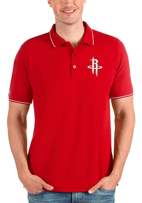 Antigua Houston Rockets Mens Red Affluent Short Sleeve Polo